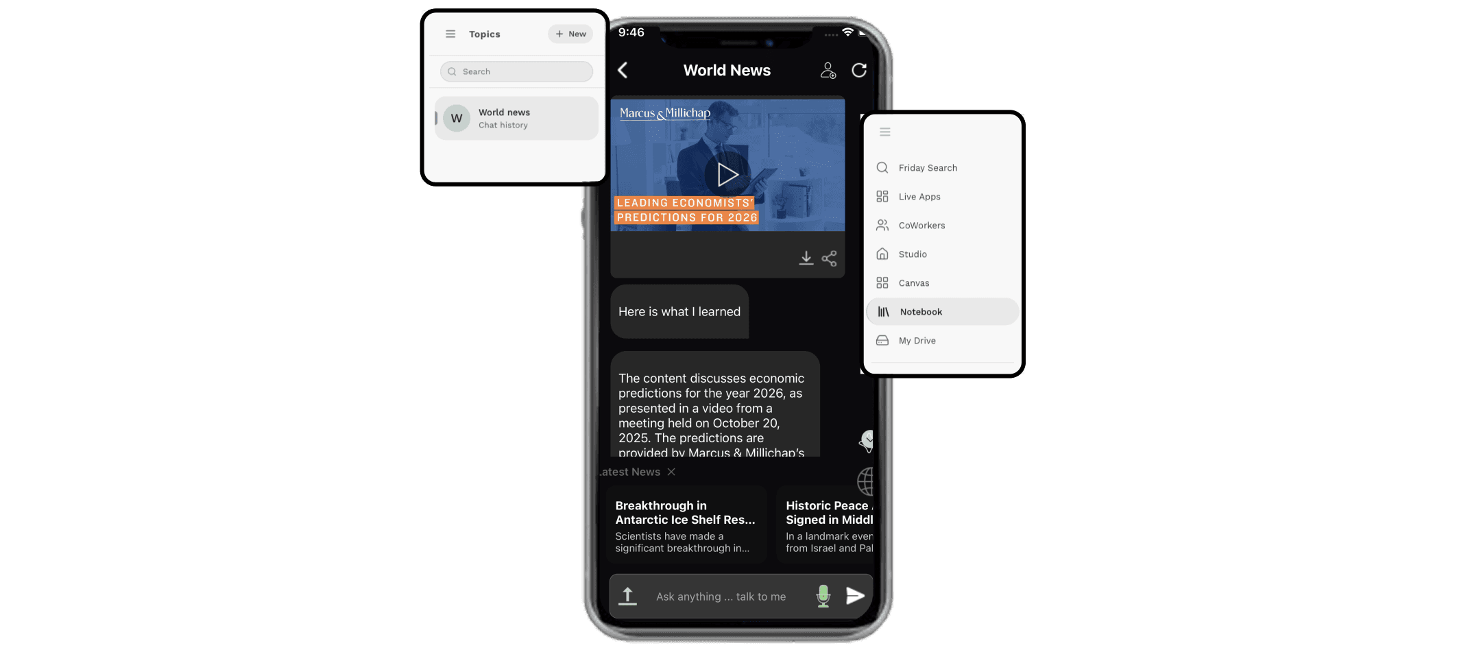 Notebook topic preview