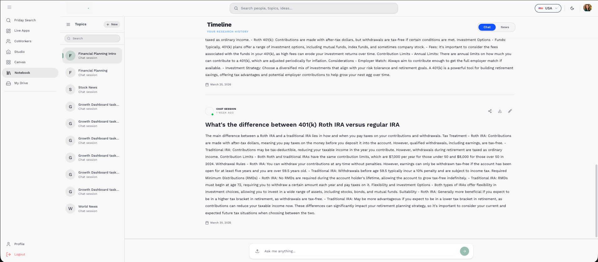 Timeline overview interface preview