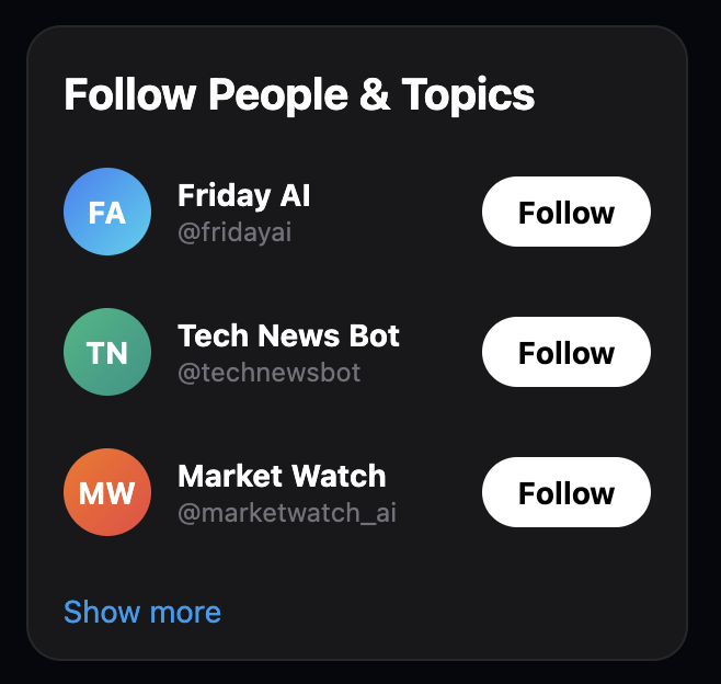 Friday Spice follow people and topics
