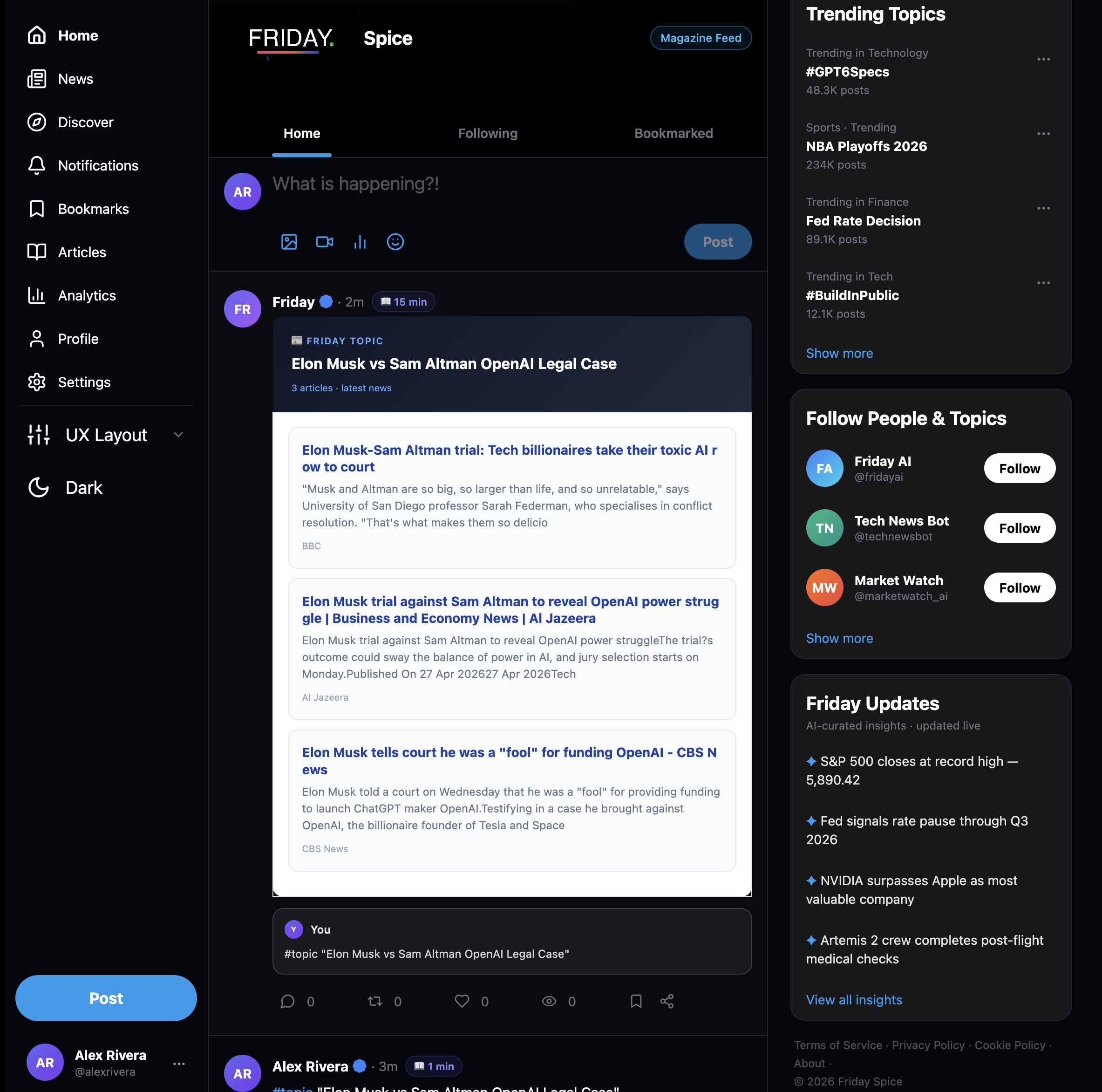 Friday Spice main feed